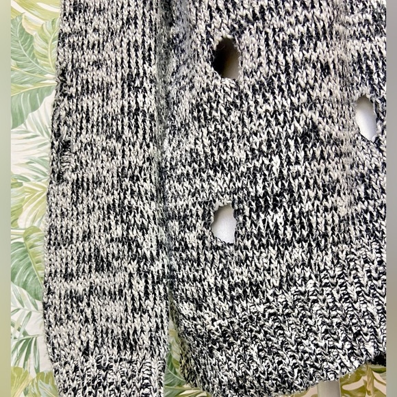 Vintage Havana Edgy Rocker Biker Knitted Sweater w Manufactured Holes Throughout - Picture 5 of 10